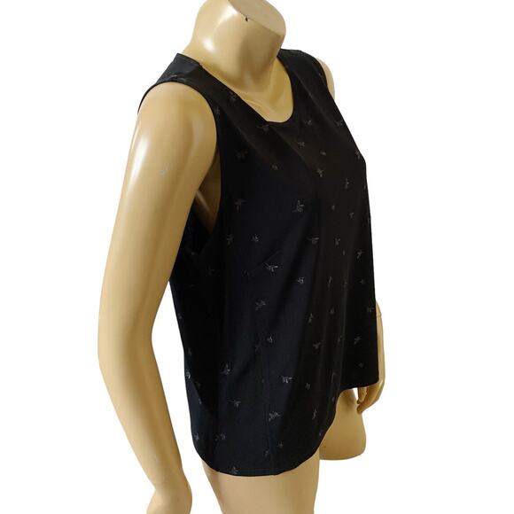 LIZ CLAIBORNE Collection Womens Size XL Black Sleeveless Embroidered Tank Shirt - Picture 3 of 6
